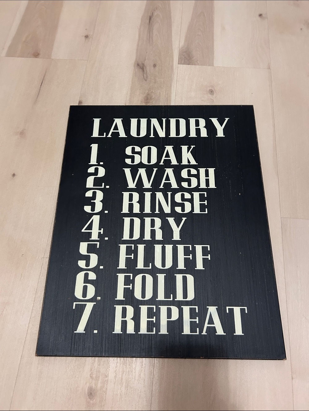 Laundry Rules Wall Sign - Black and Cream Laundry Decor